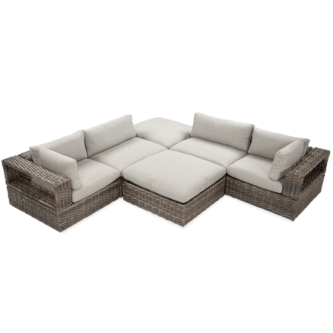 Komplet russel caffe skonfigurowany jako jeden duży narożnik i otomana