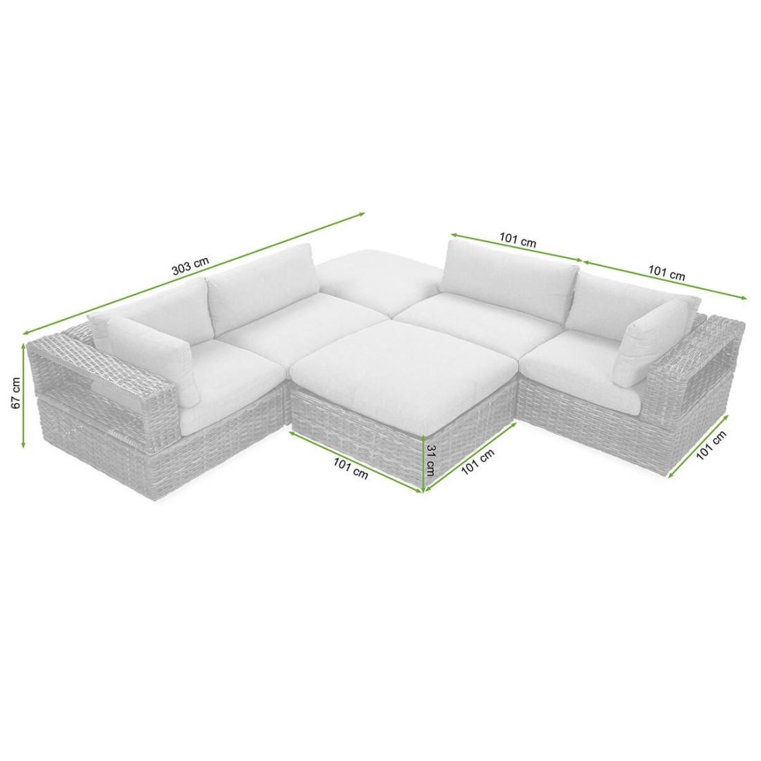 zbliżenie na otomanę narożnika russel caffe