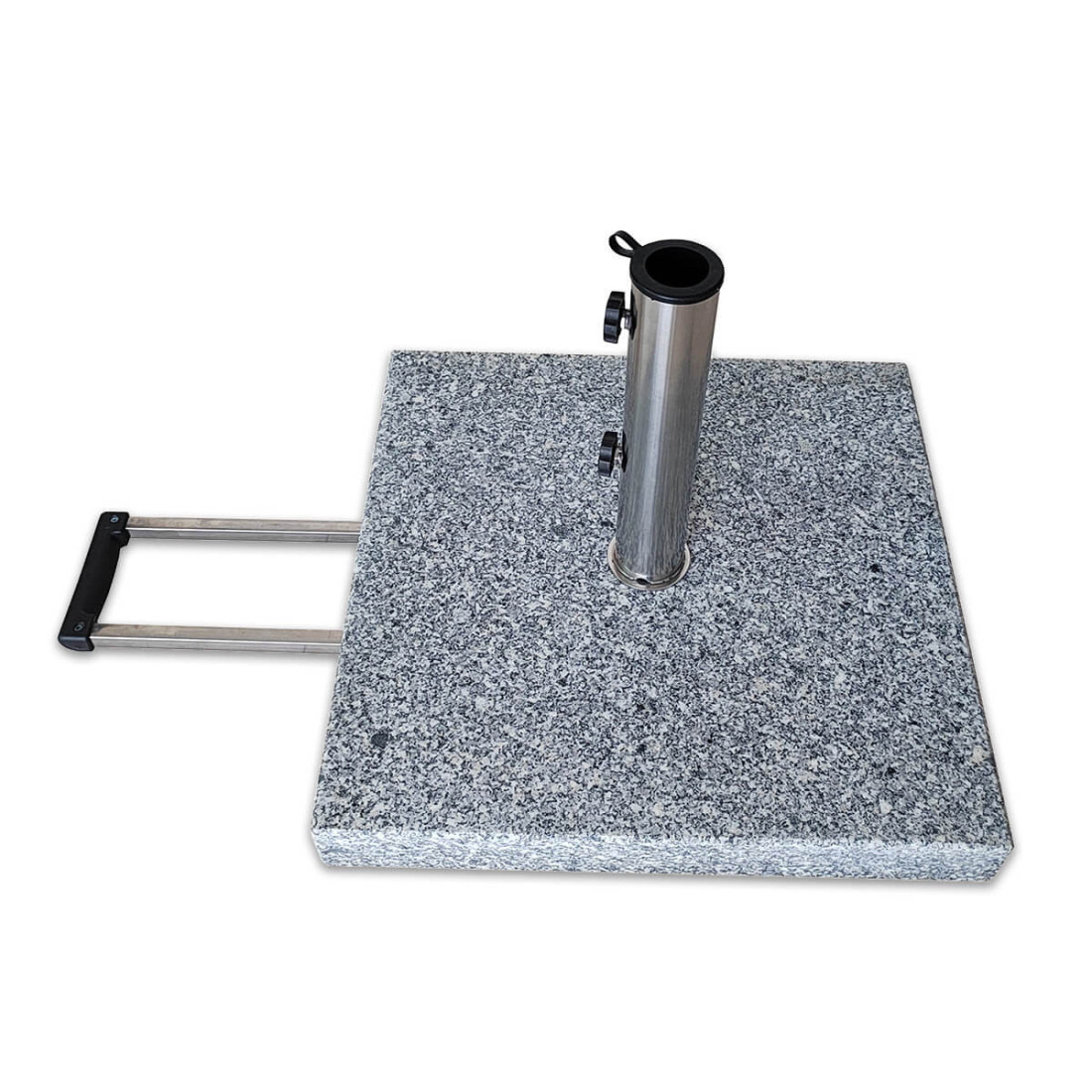 Podstawa granitowa z kółkami i rączką do łatwiejszego przemieszczania