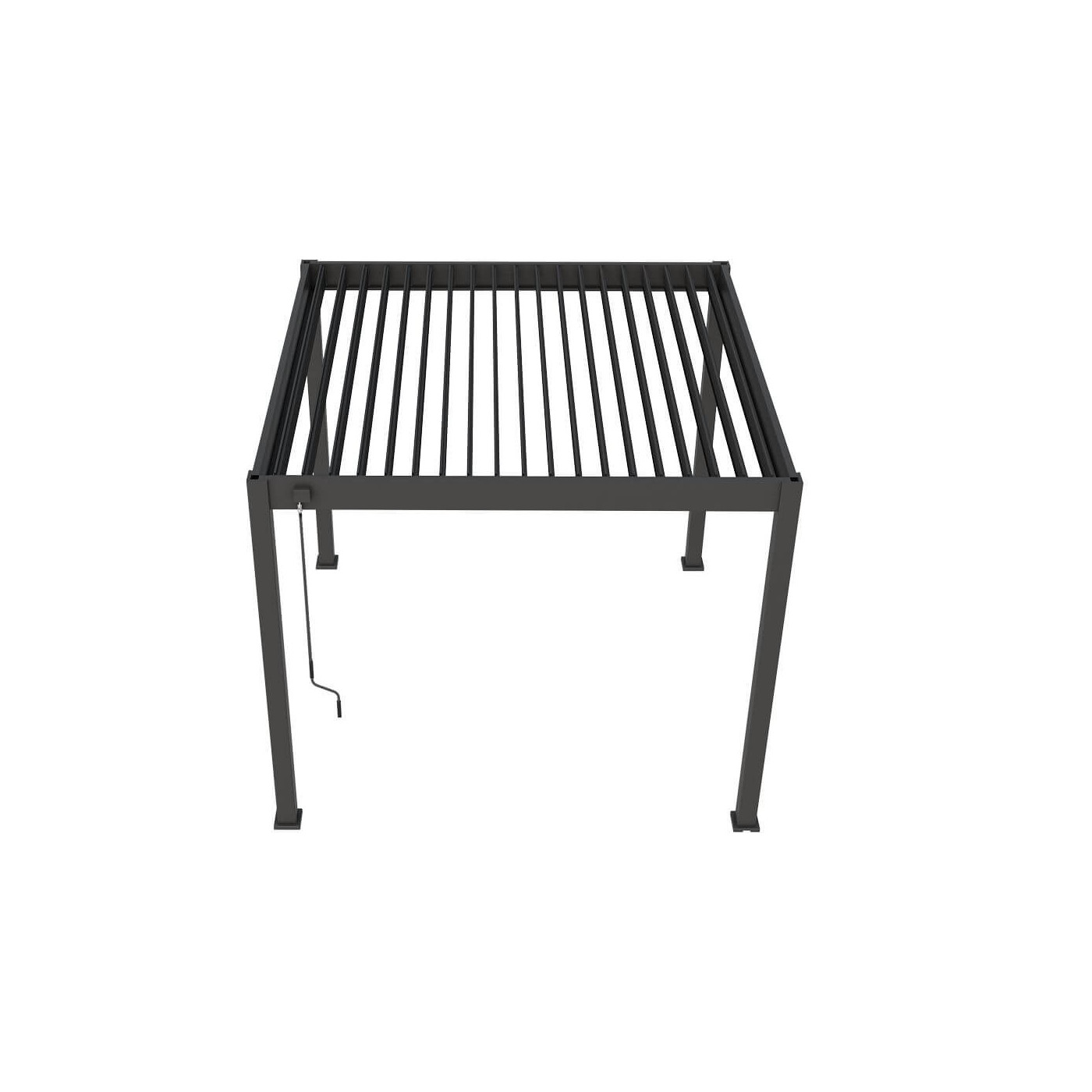 Widok frontalny pergoli tarasowej ELEGANCE 3x3 Anthracite