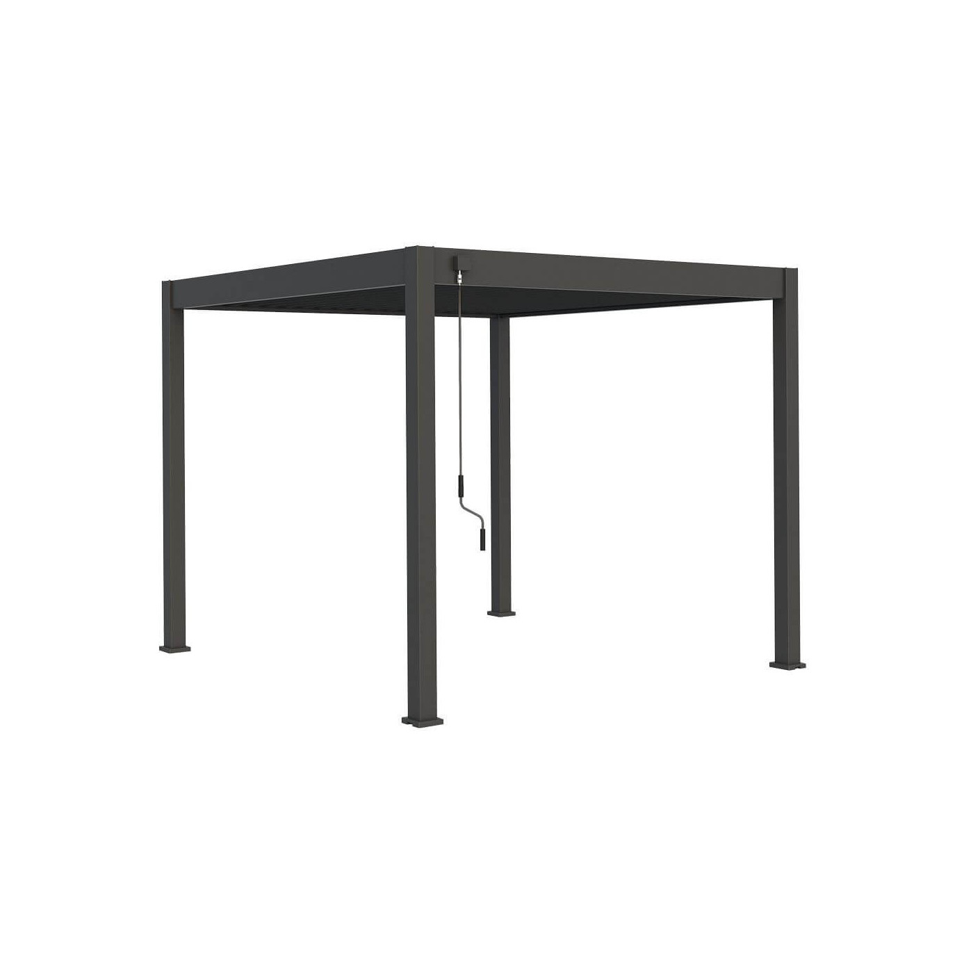 Widok z góry pergoli tarasowej ELEGANCE w rozmiarze 3x3 i kolorze Anthracite