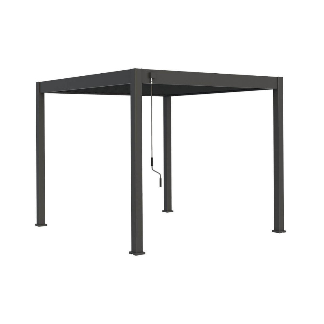 Widok z góry pergoli tarasowej ELEGANCE w rozmiarze 3x3 i kolorze Anthracite