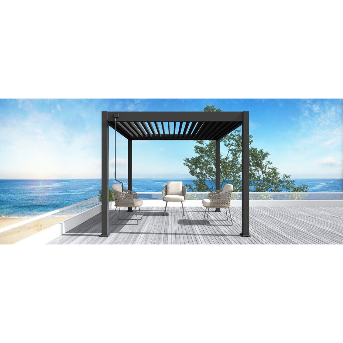 Pergola tarasowa ELEGANCE 3x3 Anthracite - Gutroof