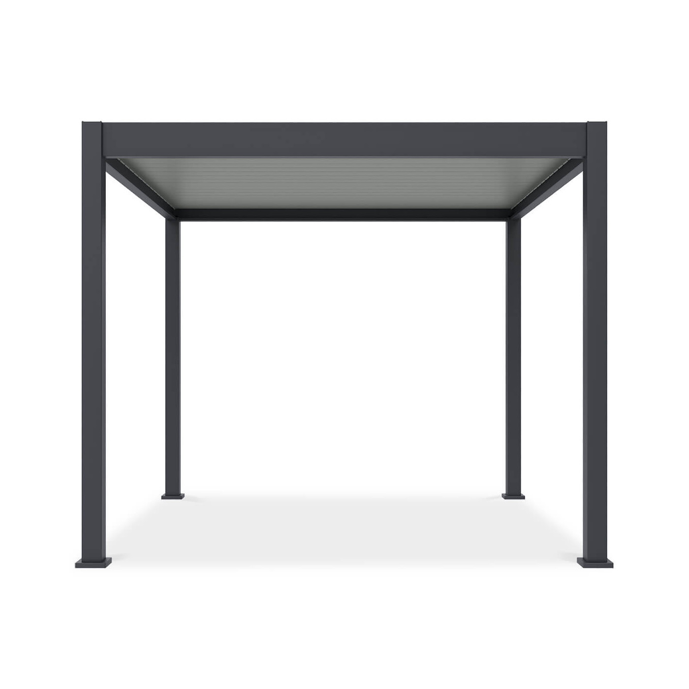 Pergola tarasowa ELEGANCE 3x3 w kolorze Antracytowym z lamelami w kolorze jasno szarym