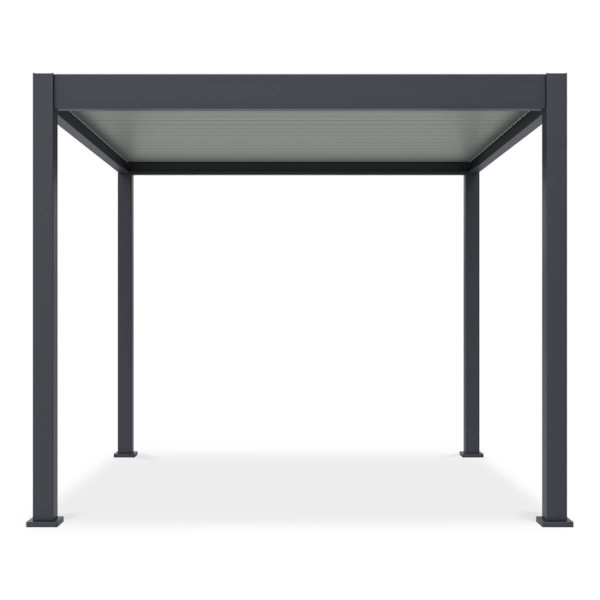 Pergola tarasowa ELEGANCE 3x3 w kolorze Antracytowym z lamelami w kolorze jasno szarym