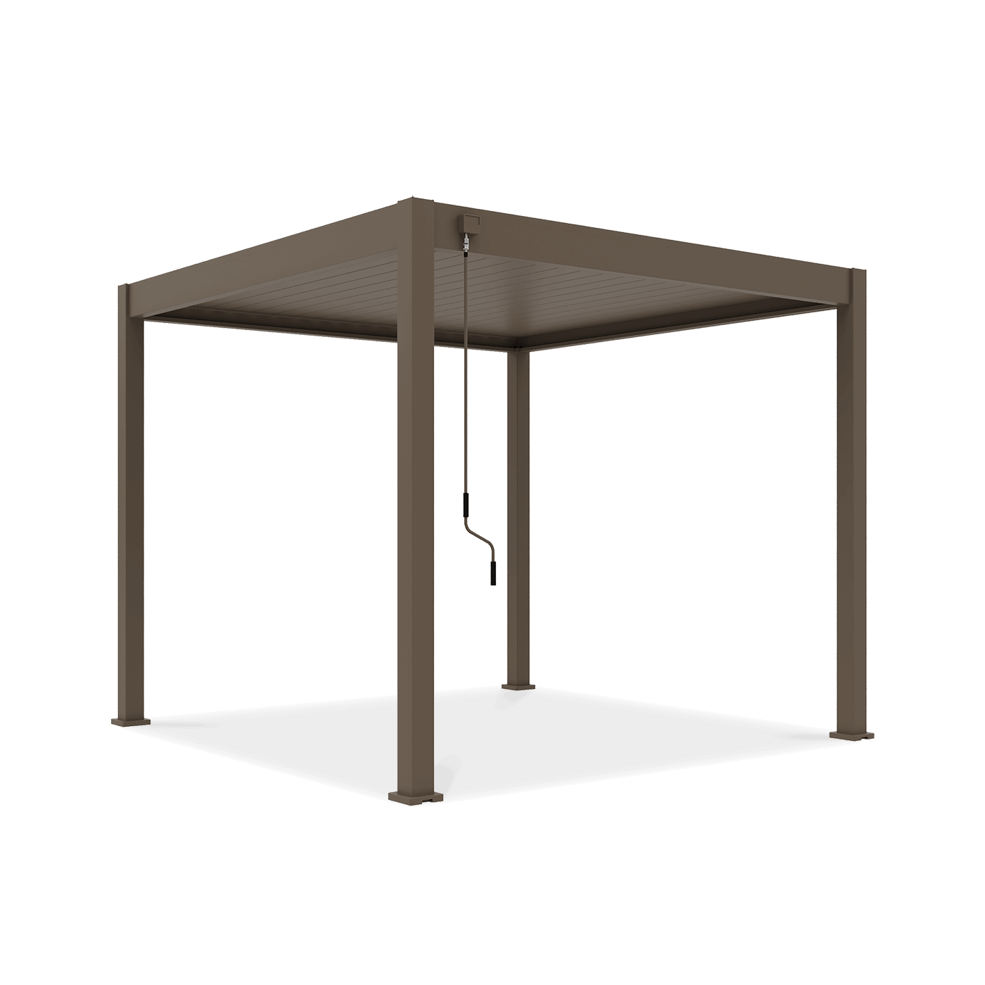 Widok boczny - pergola tarasowa ELEGANCE 3x3 Taupe - Gutroof