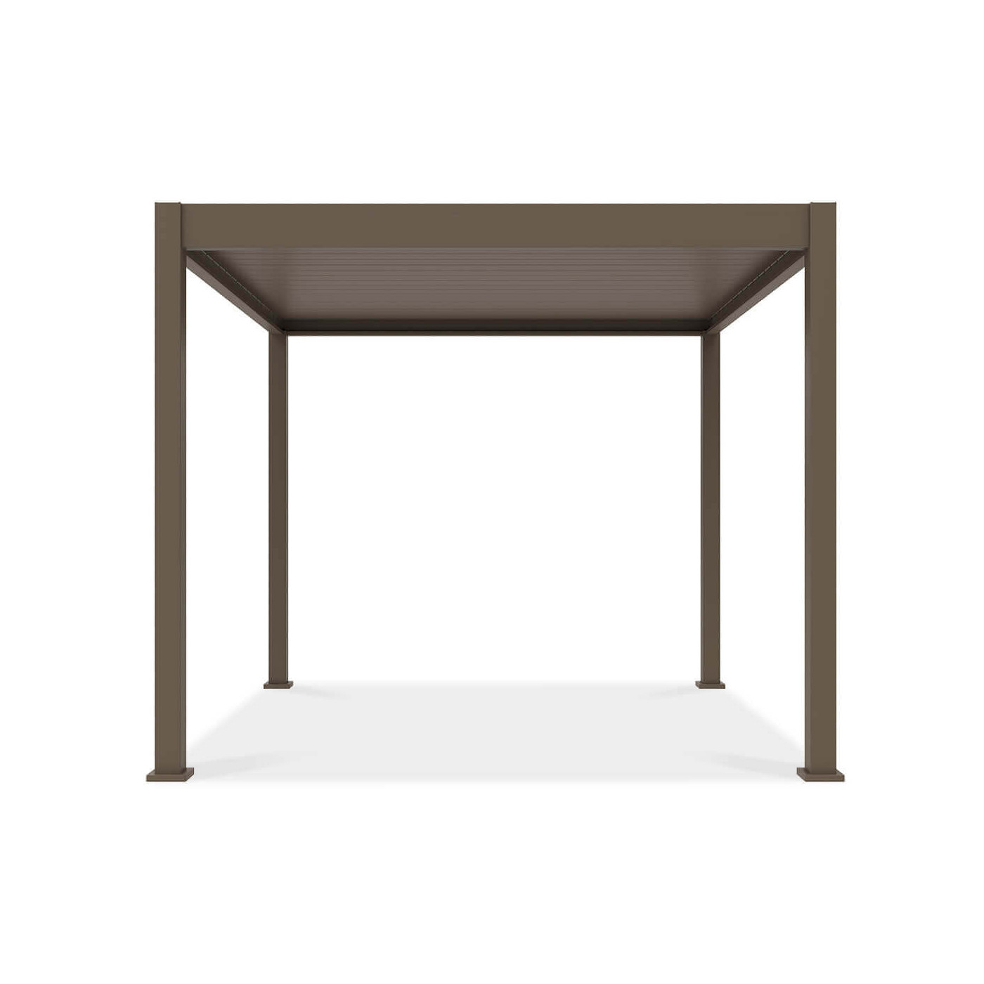 Przód- pergola tarasowa ELEGANCE 3x3 Taupe - Gutroof