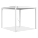 Widok boczny na białą pergolę 3x3m od Gutroof