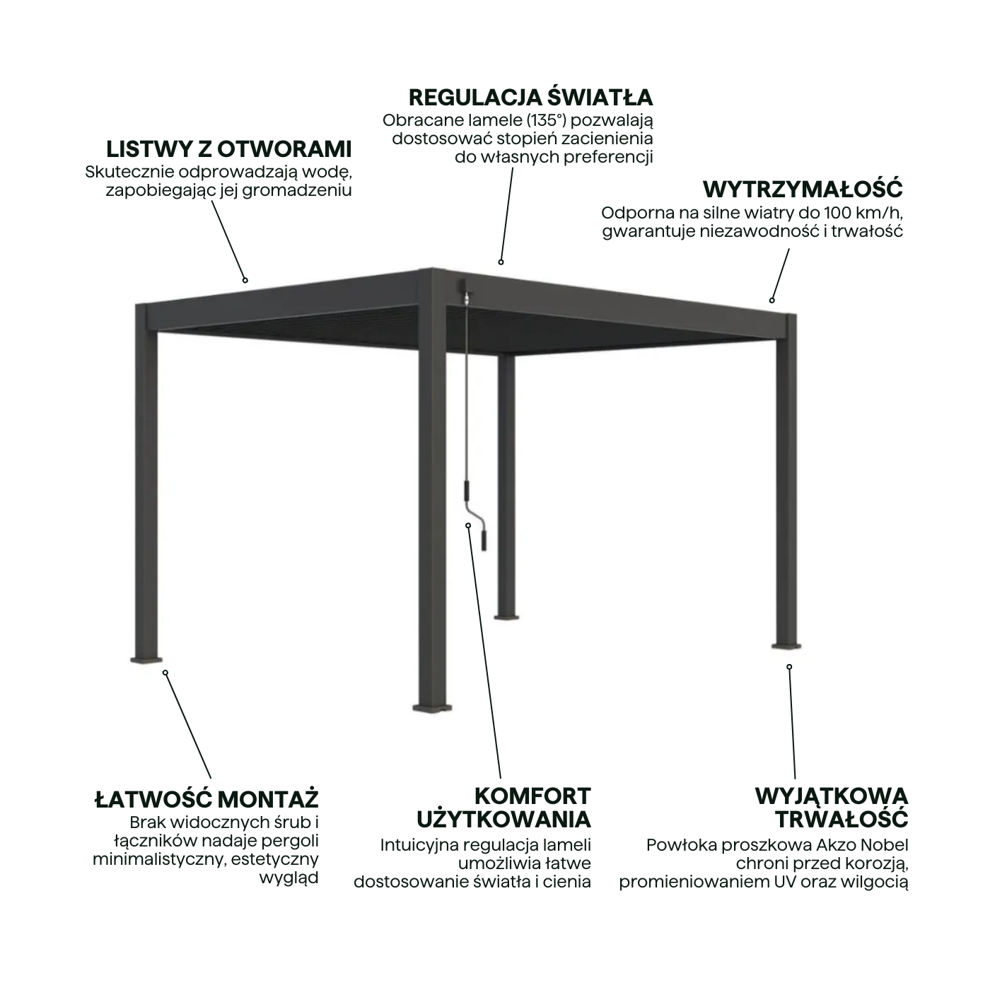 Cechy pergoli tarasowej ELEGANCE 3x4  