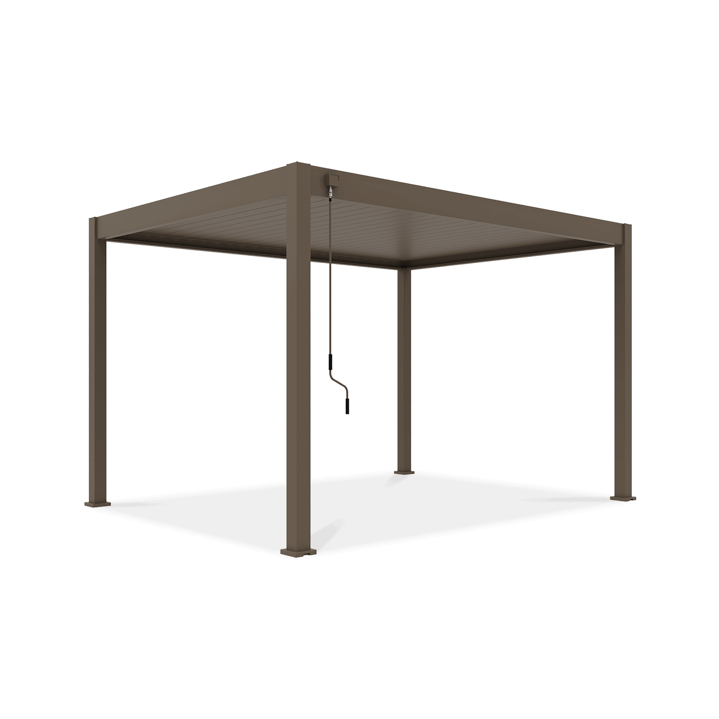 Widok z boku wodoodpornej pergoli tarasowej ELEGANCE 3x4 Taupe - Gutroof