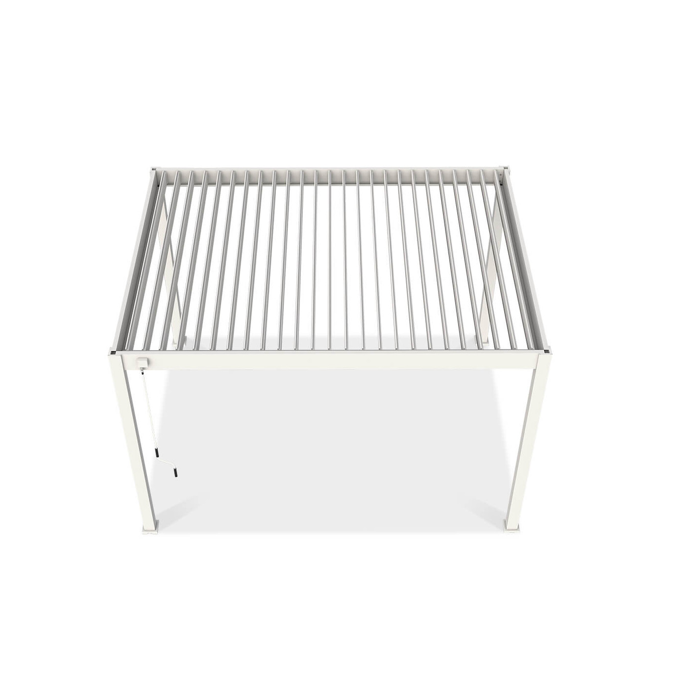 Widok z góry na obracane lamele pergoli