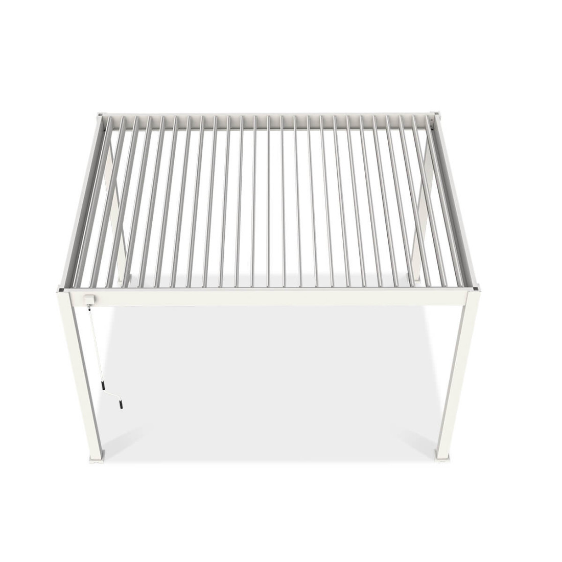 Widok z góry na obracane lamele pergoli