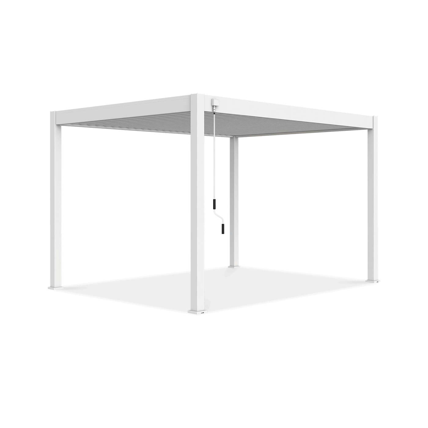 Widok z boku pergoli tarasowej ELEGANCE 3x4 White - Gutroof