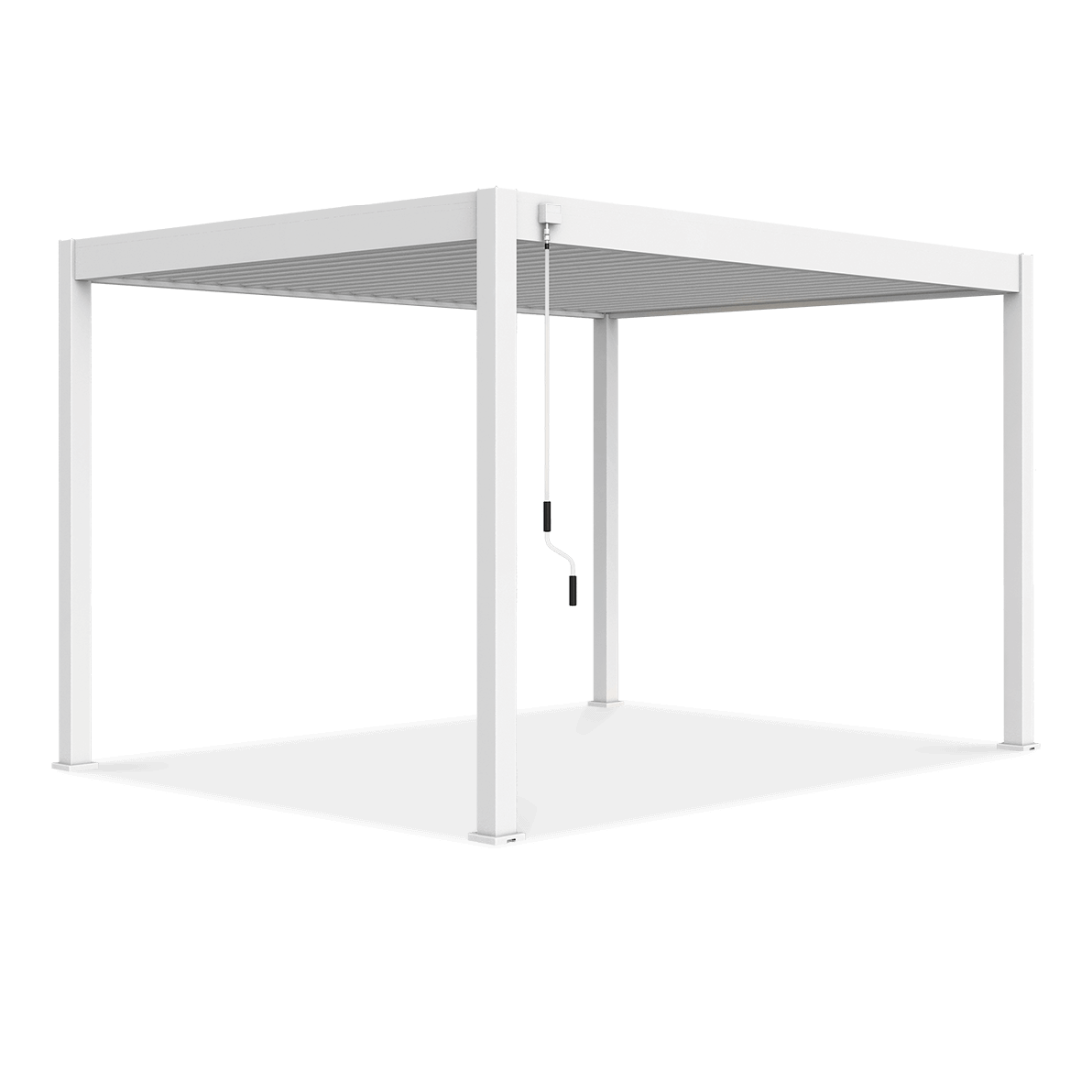 Widok z boku pergoli tarasowej ELEGANCE 3x4 White - Gutroof