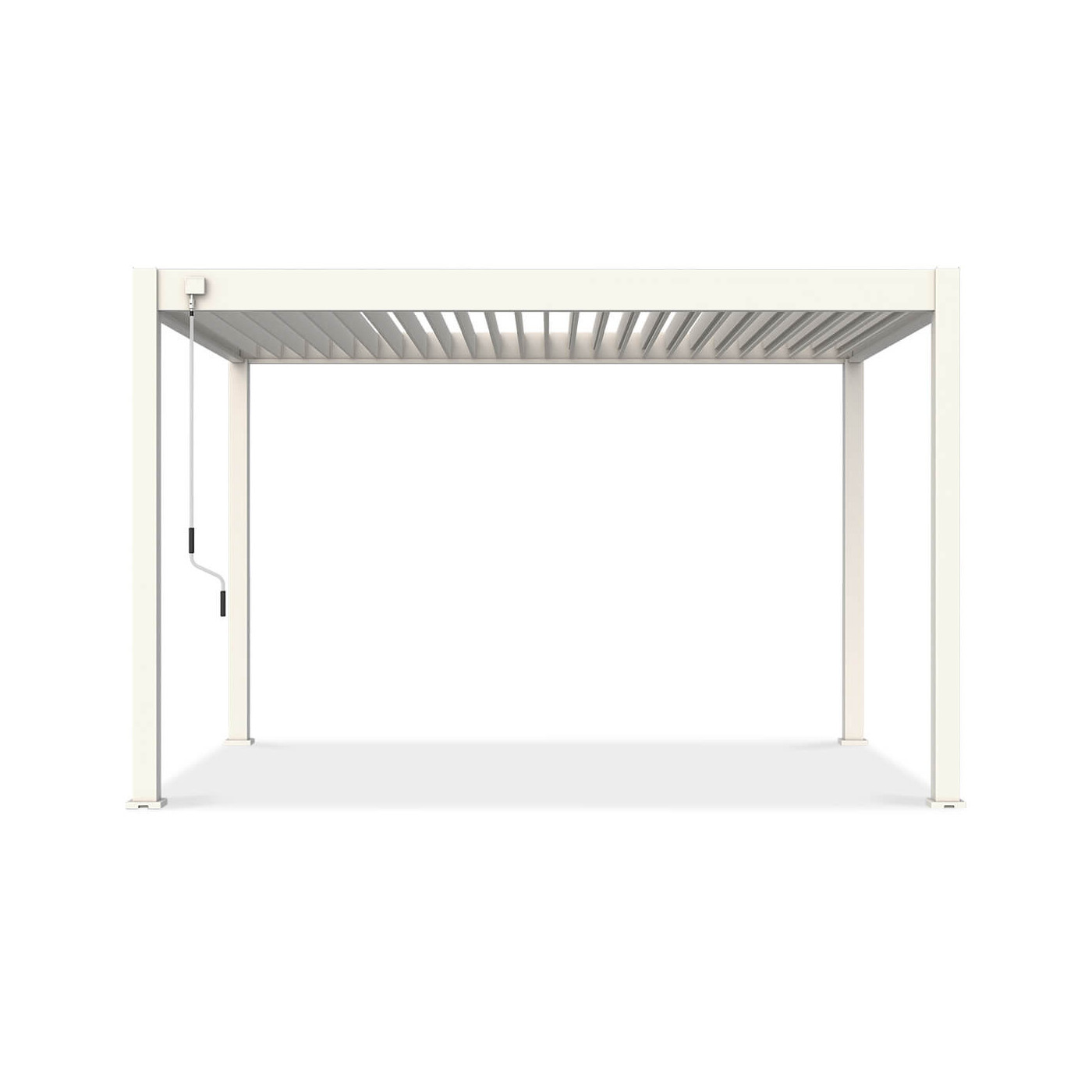 Widok frontalny pergoli tarasowej ELEGANCE 3x4 White - Gutroof