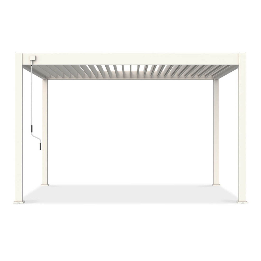 Widok frontalny pergoli tarasowej ELEGANCE 3x4 White - Gutroof