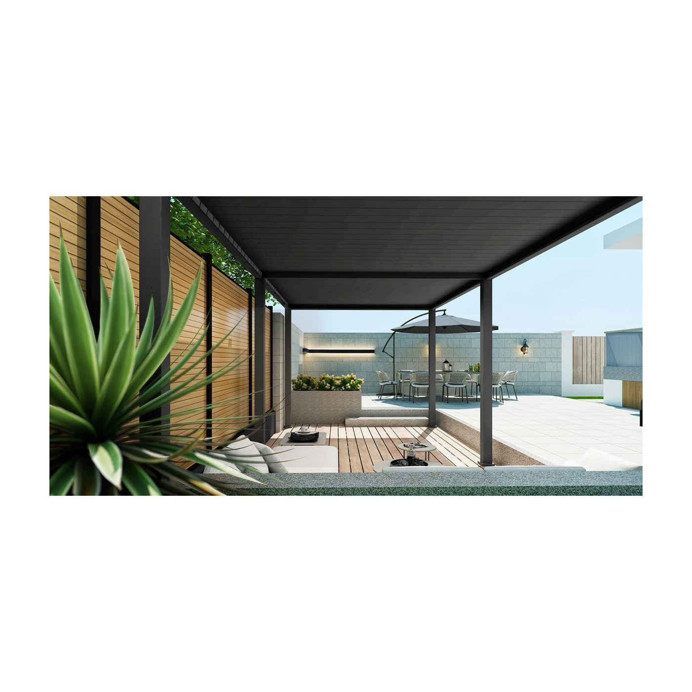 Pergola ogrodowa ELEGANCE 3x6 Anthracite - Gutroof 