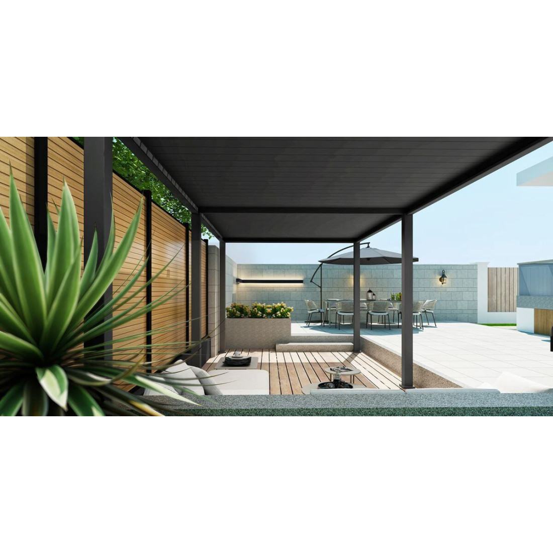 Pergola ogrodowa ELEGANCE 3x6 Anthracite - Gutroof 