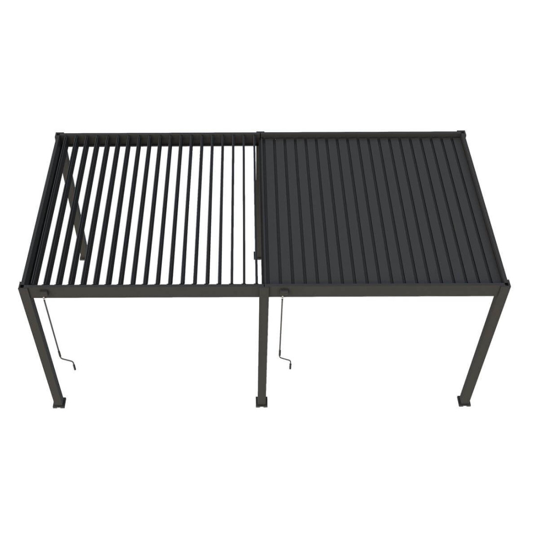 Widok z góry na zamykane lamele pergoli ogrodowej ELEGANCE 3x6 anthracite
