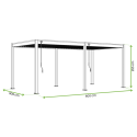 Wymiary pergoli ogrodowej ELEGANCE 3x6 White Przód wodoodpornej pregoli ogrodowej ELEGANCE 3x6 White