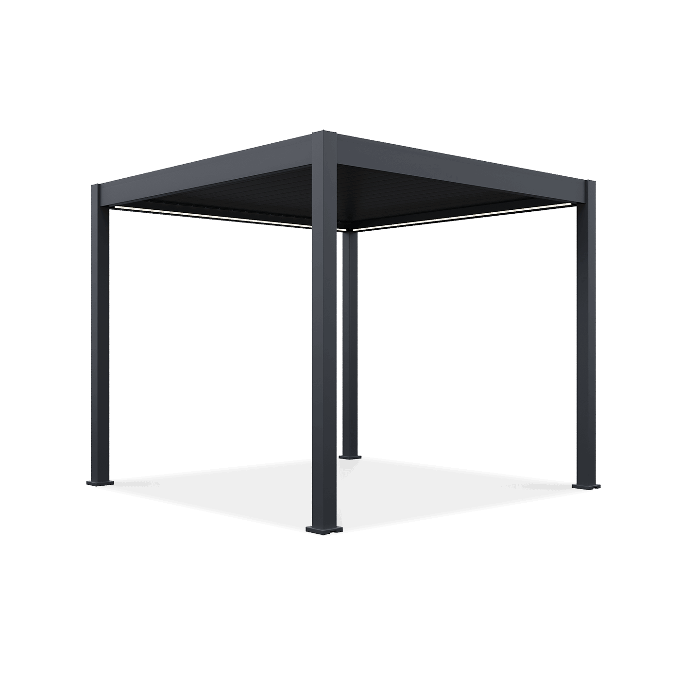 Widok boczny pergoli tarasowej automatycznej ELEGANCE AUTOMATIC 3x3 Anthracite - Gutroof