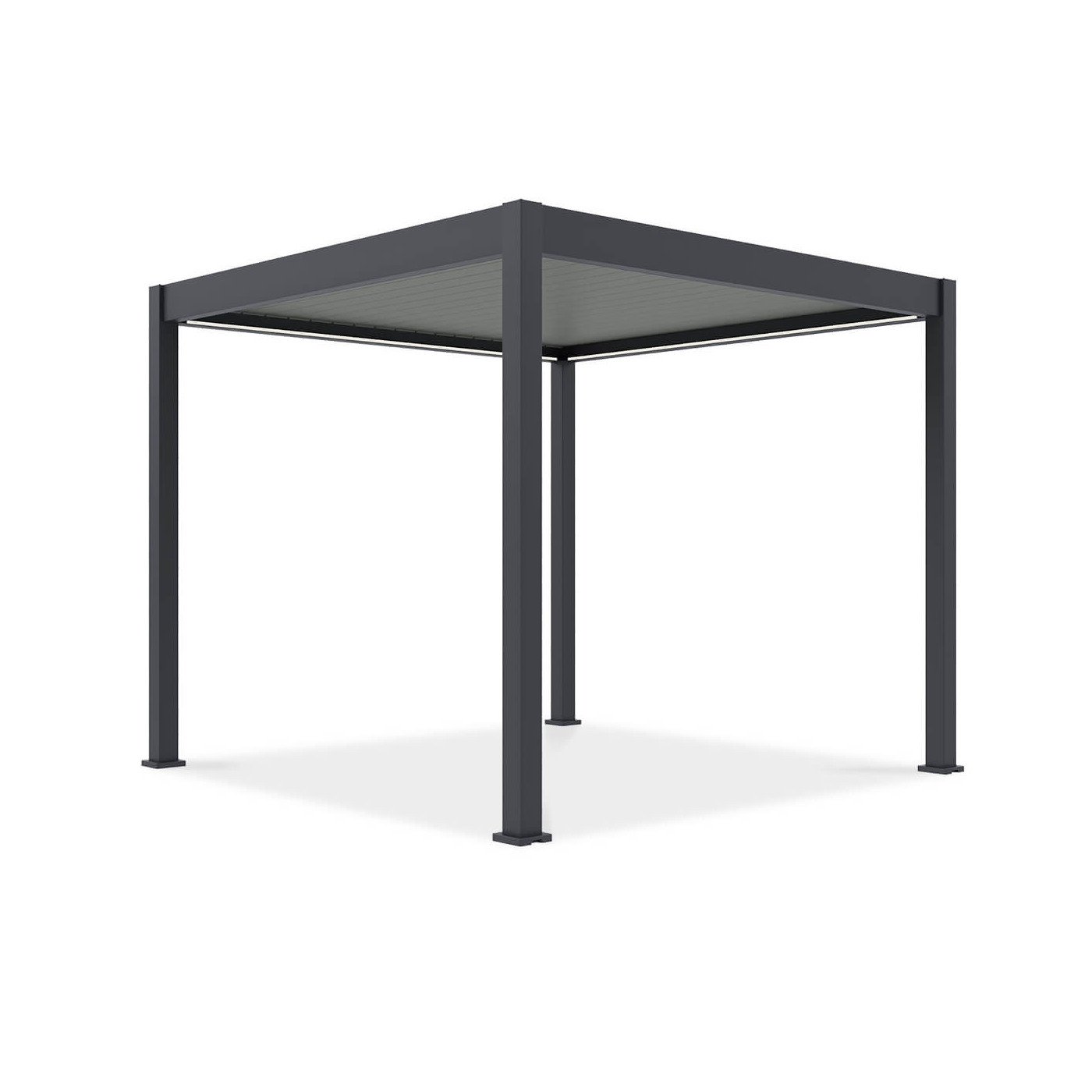 Pergola z oświetleniem LED ELEGANCE AUTOMATIC 3x3 w kolorze antracytowo-jasno-szarym