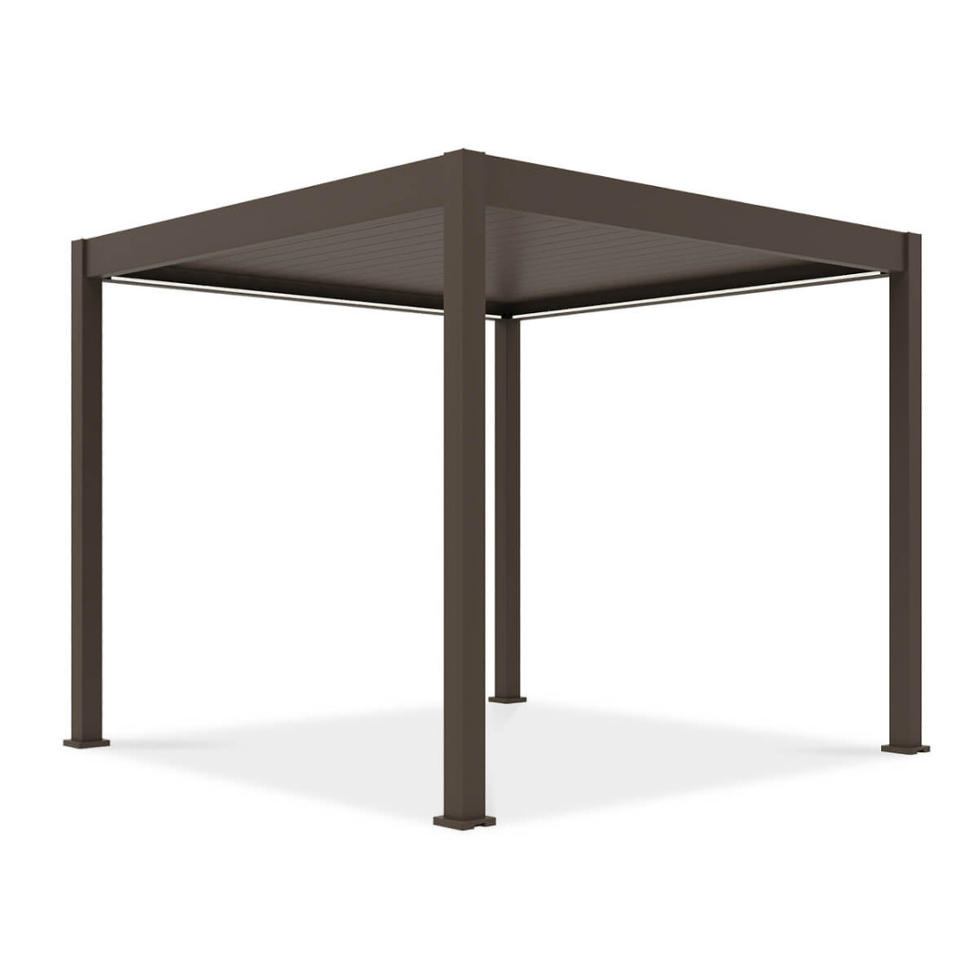 Pergola z oświetleniem LED ELEGANCE AUTOMATIC 3x3 w kolorze taupe