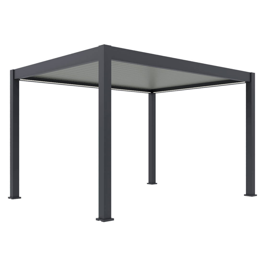 Bok ogrodowej pergoli z oświetleniem LED 3x4m