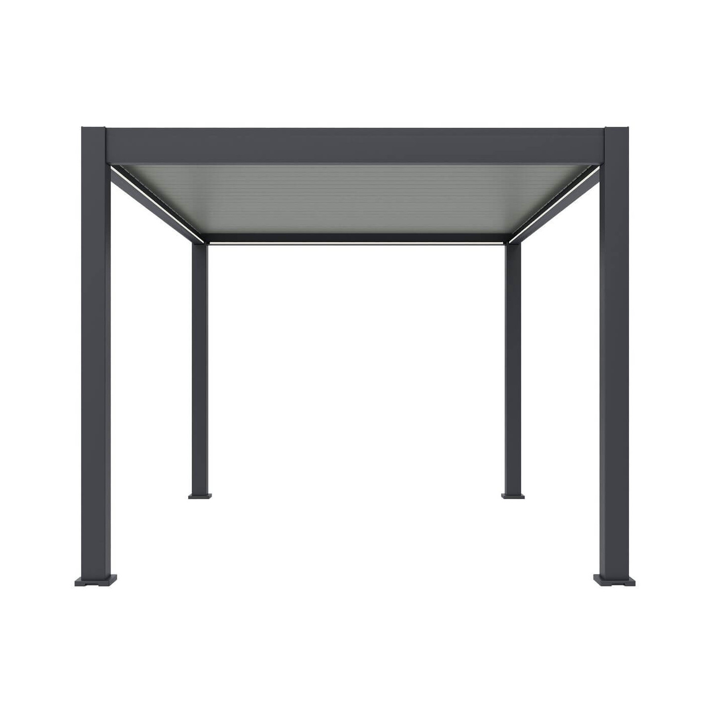 Bok ogrodowej pergoli z oświetleniem LED 3x4m