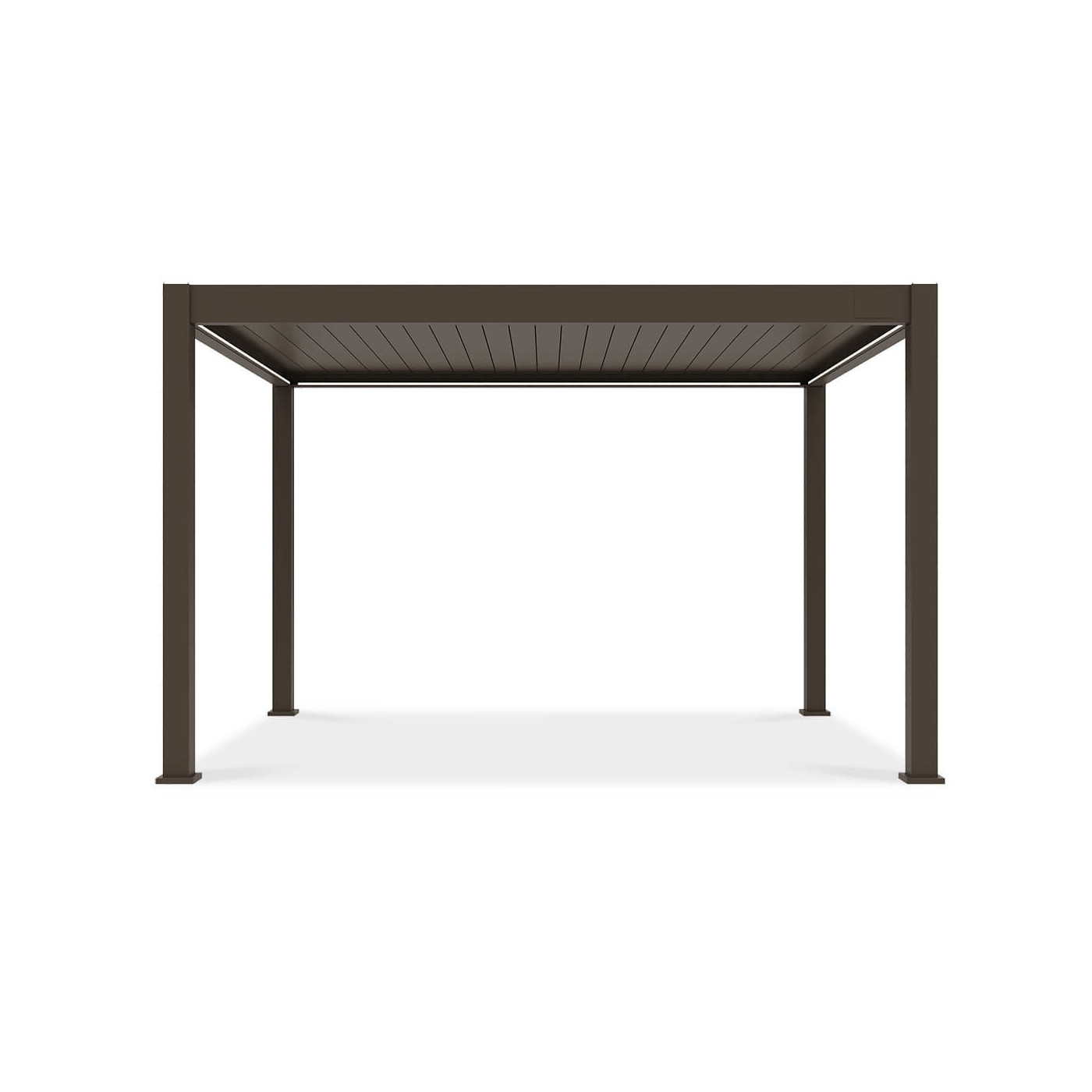 Tył aluminiowej pergoli z obracanymi lamelami