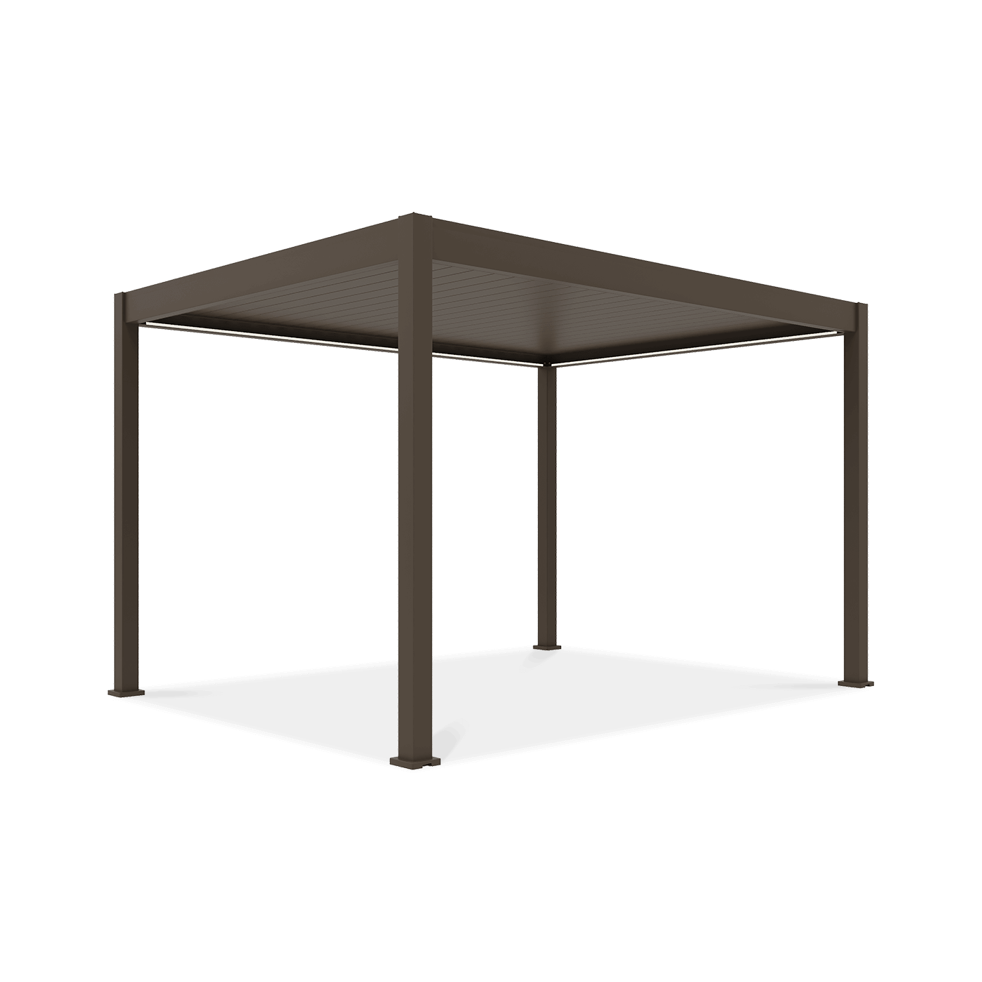 Bok aluminiowej pergoli z obracanymi lamelami