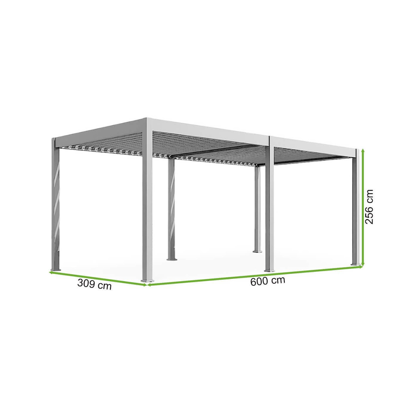 Wymiary bioklimatycznej pergoli tarasowej ELEGANCE AUTOMATIC 3x6