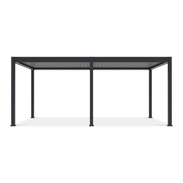 Bioklimatyczna pergola tarasowa ELEGANCE AUTOMATIC 3x6 z oświetleniem LED Anthracite/Light Grey - Gutroof