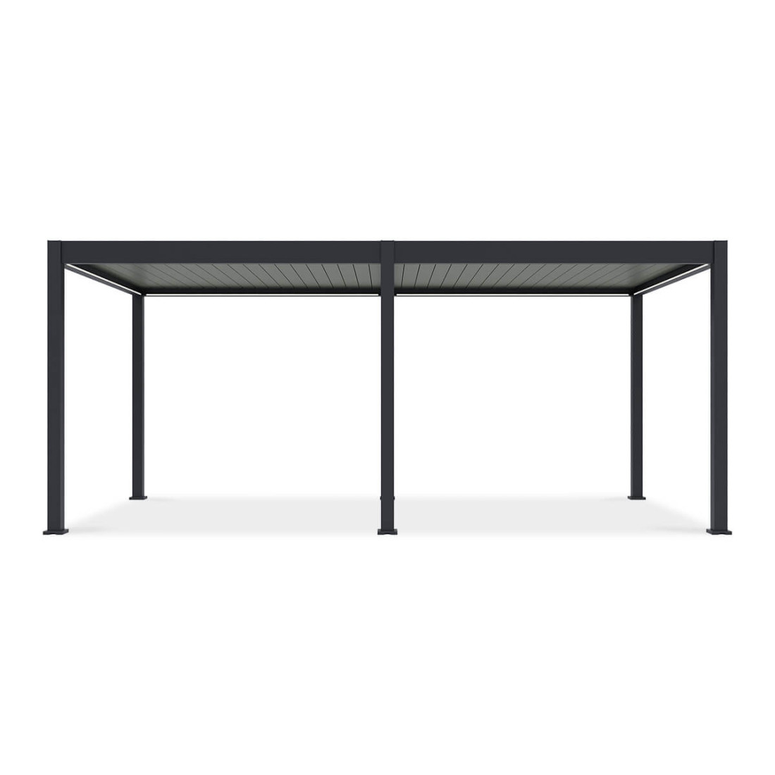 Pergola z oświetleniem LED ELEGANCE AUTOMATIC 3x6 w kolorze antracytowo-jasnoszarym