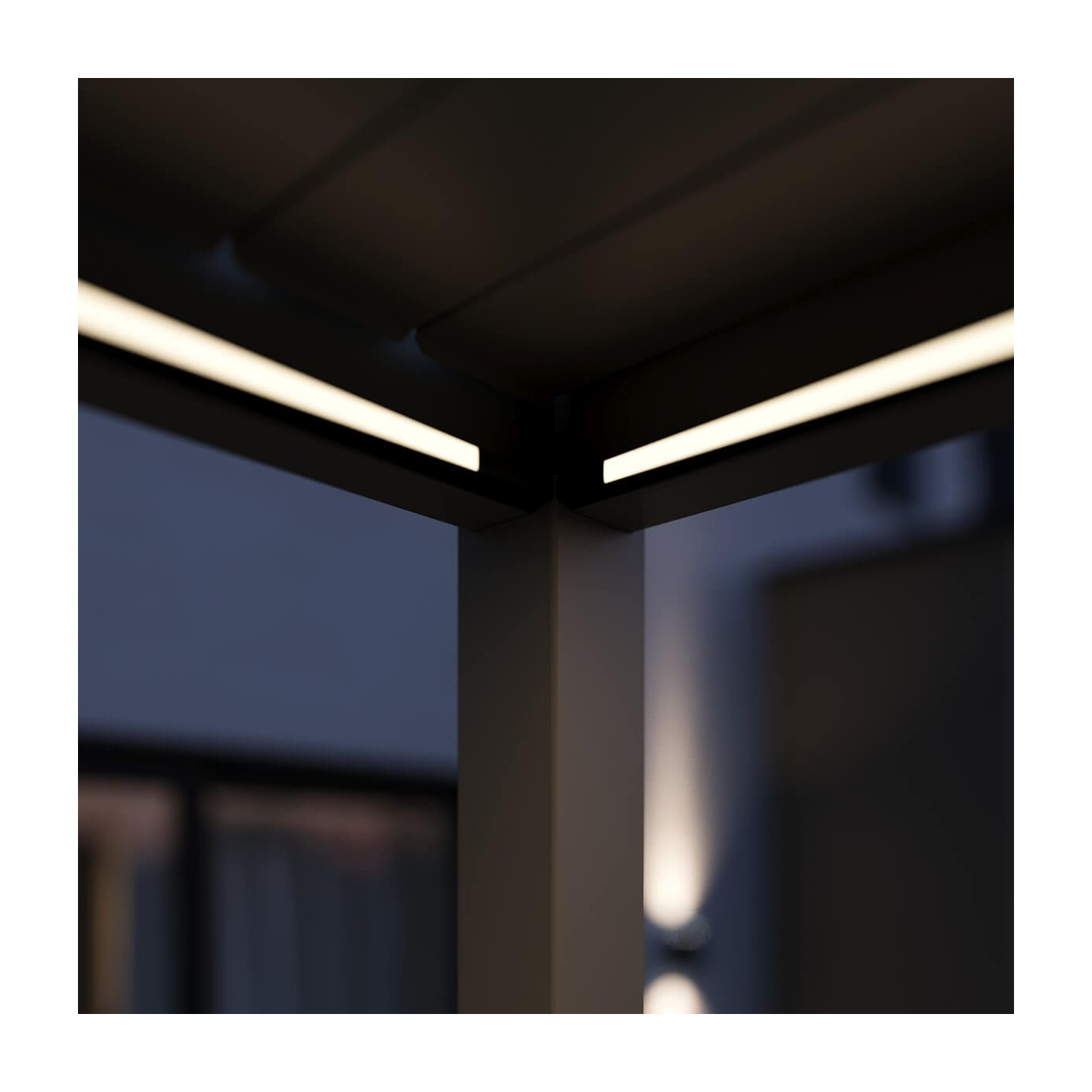 Oświetlenie LED pergola Elegance Automatic w nocy