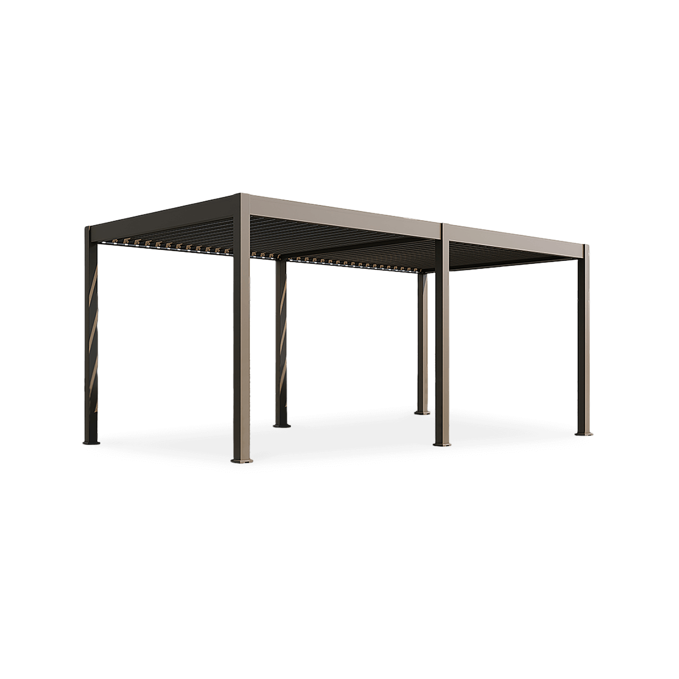 Bioklimatyczna pergola tarasowa ELEGANCE AUTOMATIC 3x6 z oświetleniem LED Taupe - Gutroof