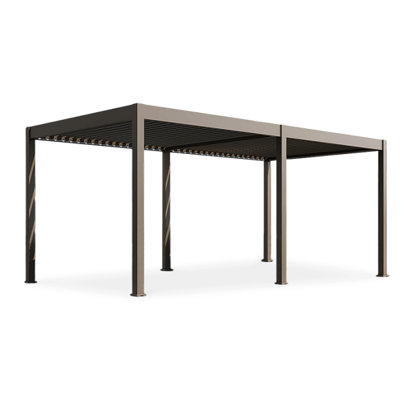 Bioklimatyczna pergola tarasowa ELEGANCE AUTOMATIC 3x6 z oświetleniem LED Taupe - Gutroof