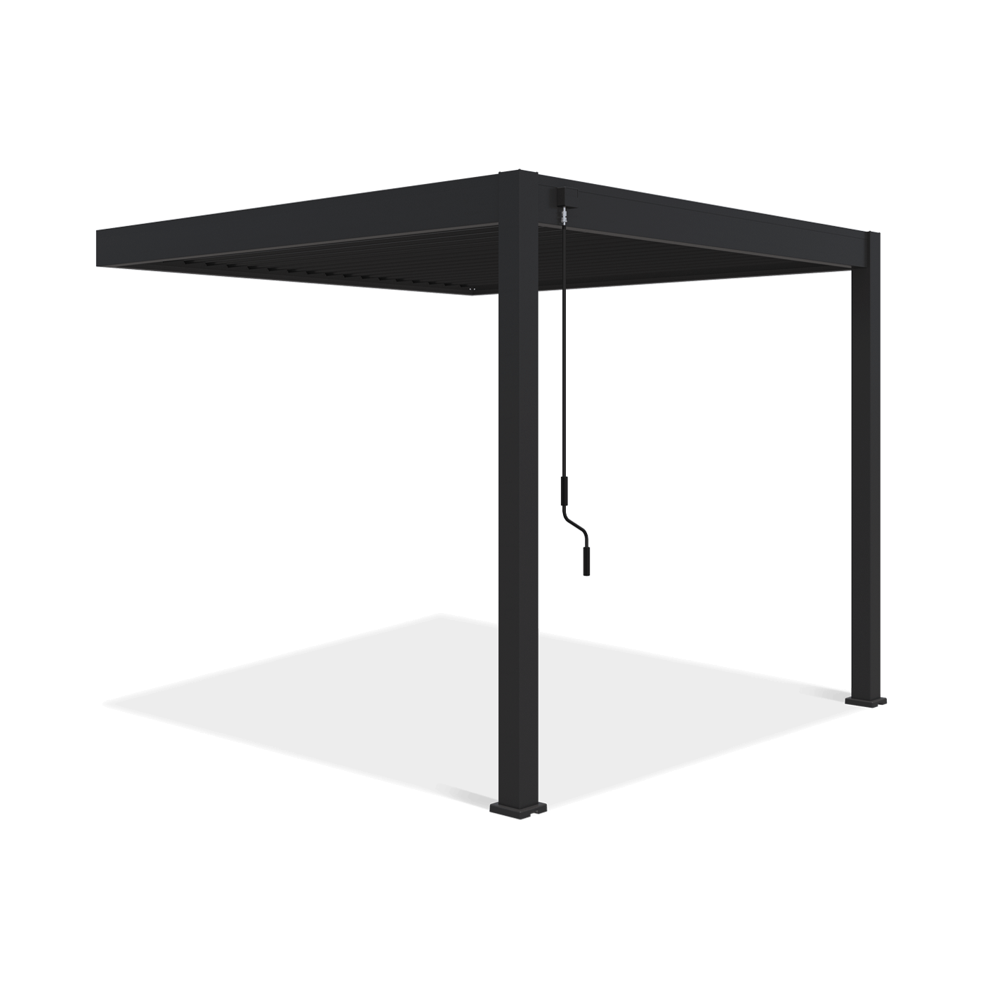 Widok z boku pergoli przyściennej ELEGANCE WALL 3x3 od Gutroof