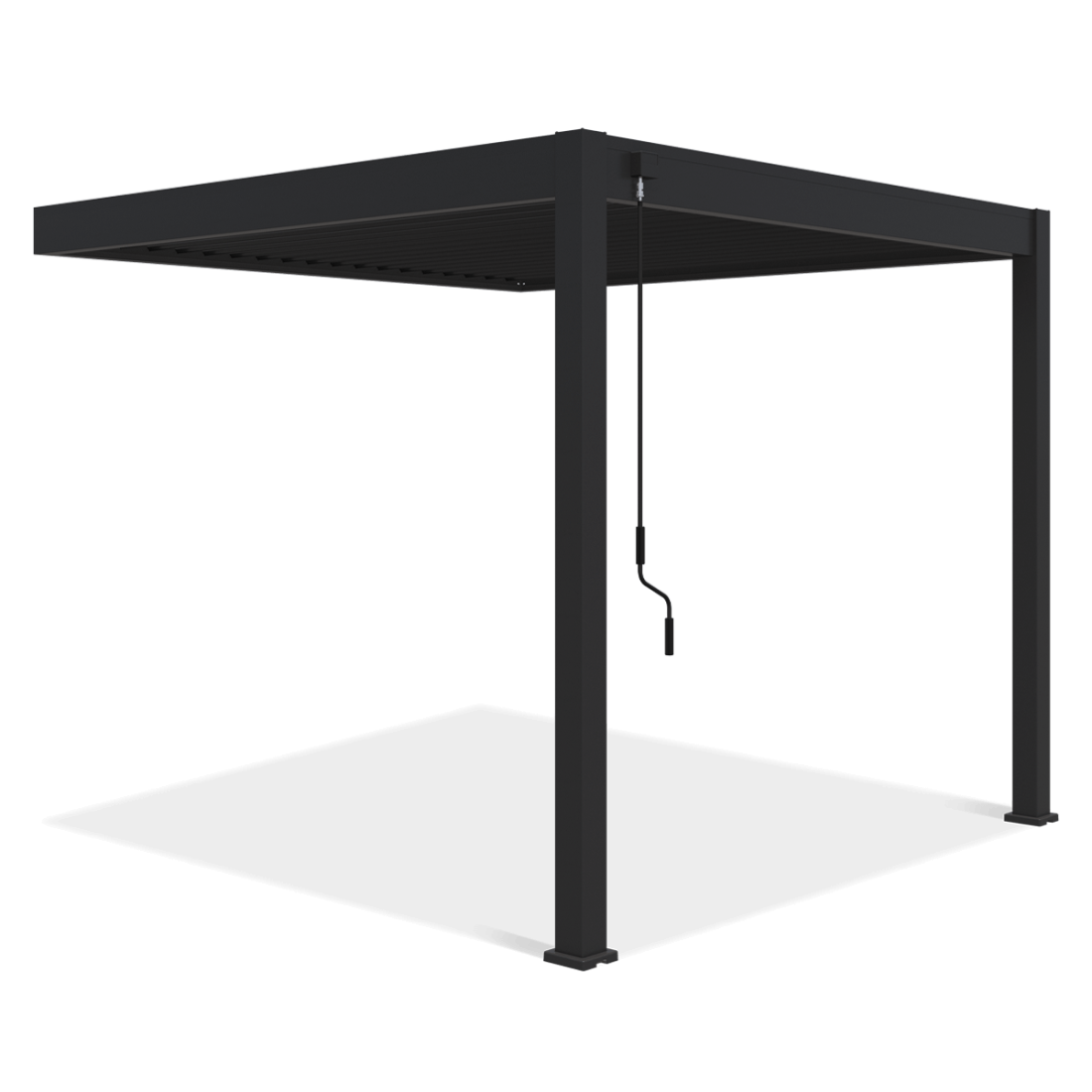 Widok z boku pergoli przyściennej ELEGANCE WALL 3x3 od Gutroof