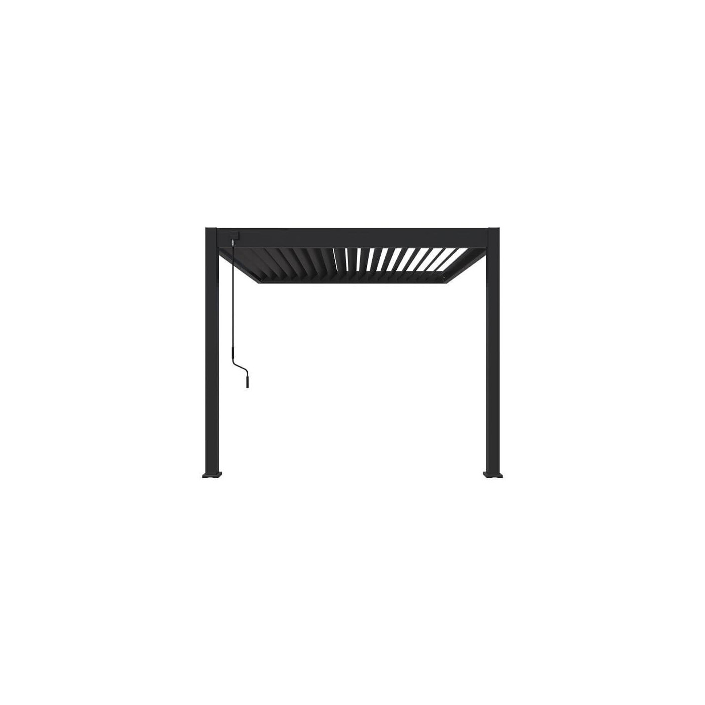 Widok frontalny pergoli przyściennej ELEGANCE WALL 3x3 od Gutroof