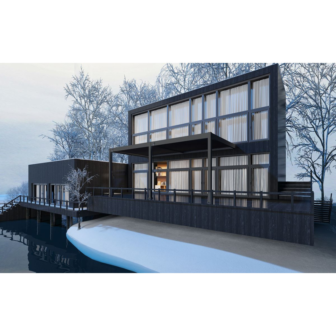 Aranżacja pergoli elegance wall zamontowanej przy budynku 