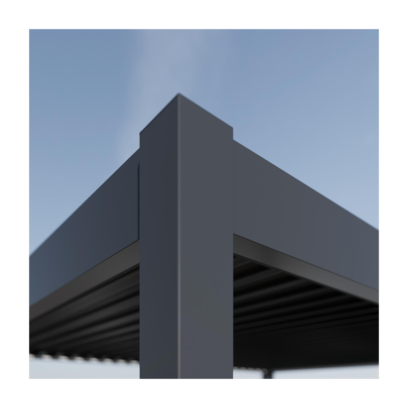 Antracytowa aluminiowa konstrukcja pergoli