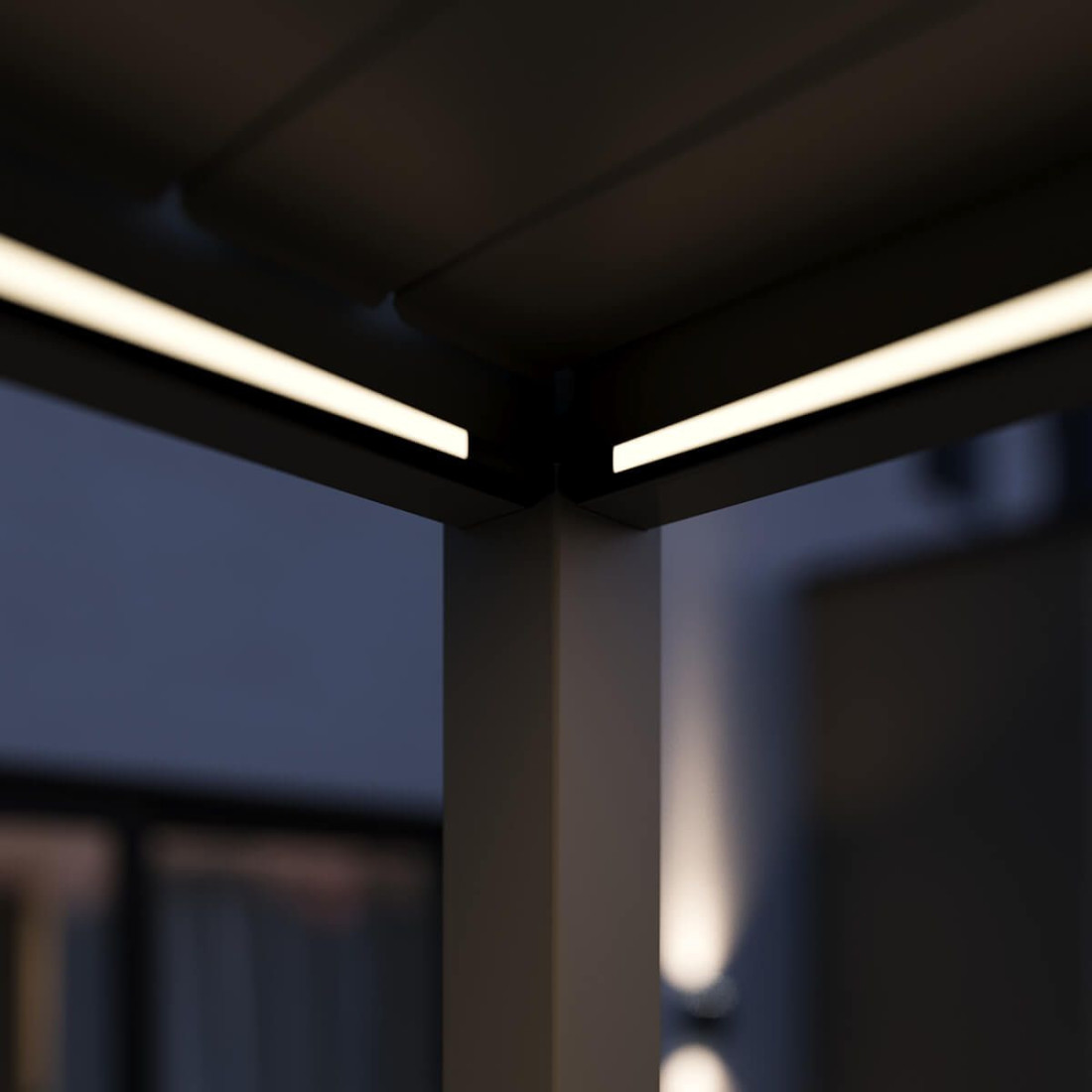 Oświetlenie LED w pergoli przyściennej 