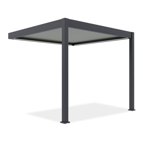 Automatyczna pergola przyścienna z oświetleniem LED 3x3 ELEGANCE WALL AUTOMATIC Anthracite/Light Grey - Gutroof