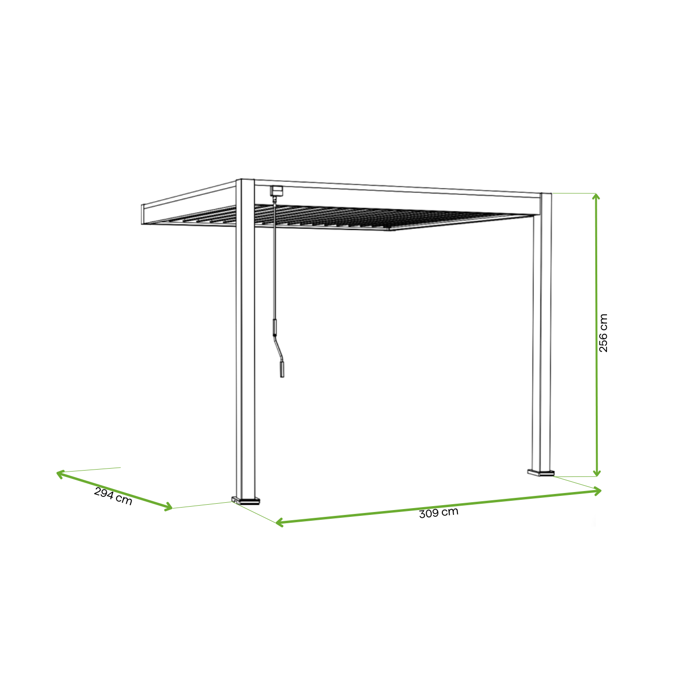 ELEGANCE WALL AUTOMATIC+LED 3x3 PERGOLA TARASOWA ANTHRACITE/LIGHT GREY
