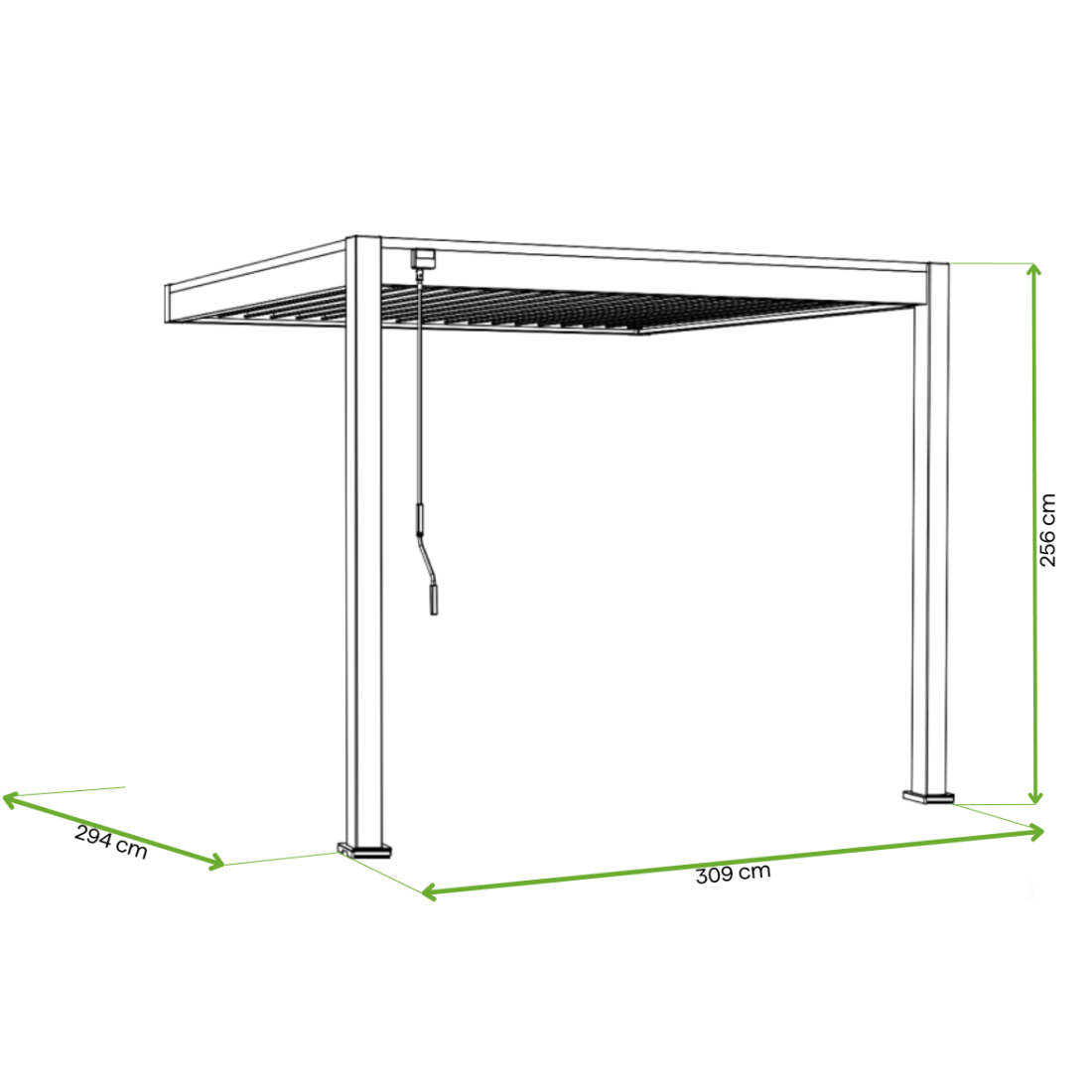 ELEGANCE WALL AUTOMATIC+LED 3x3 PERGOLA TARASOWA ANTHRACITE/LIGHT GREY