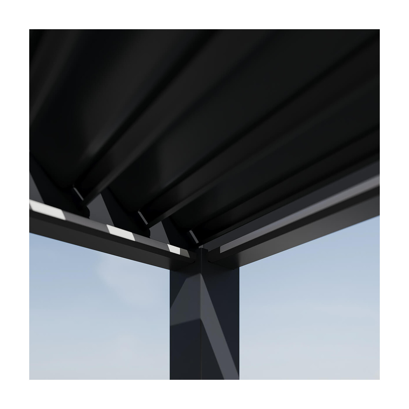 Obracane lamele pergoli z panelami LED