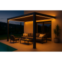 Aranżacja pergoli z oświetleniem LED od firmy Gutroof
