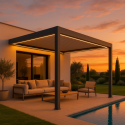 Aranżacja pergoli z oświetleniem LED Gutroof