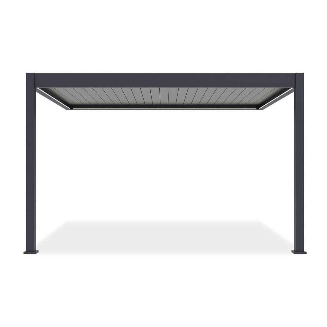 Przód pergoli z oświetleniem LED od firmy Gutroof